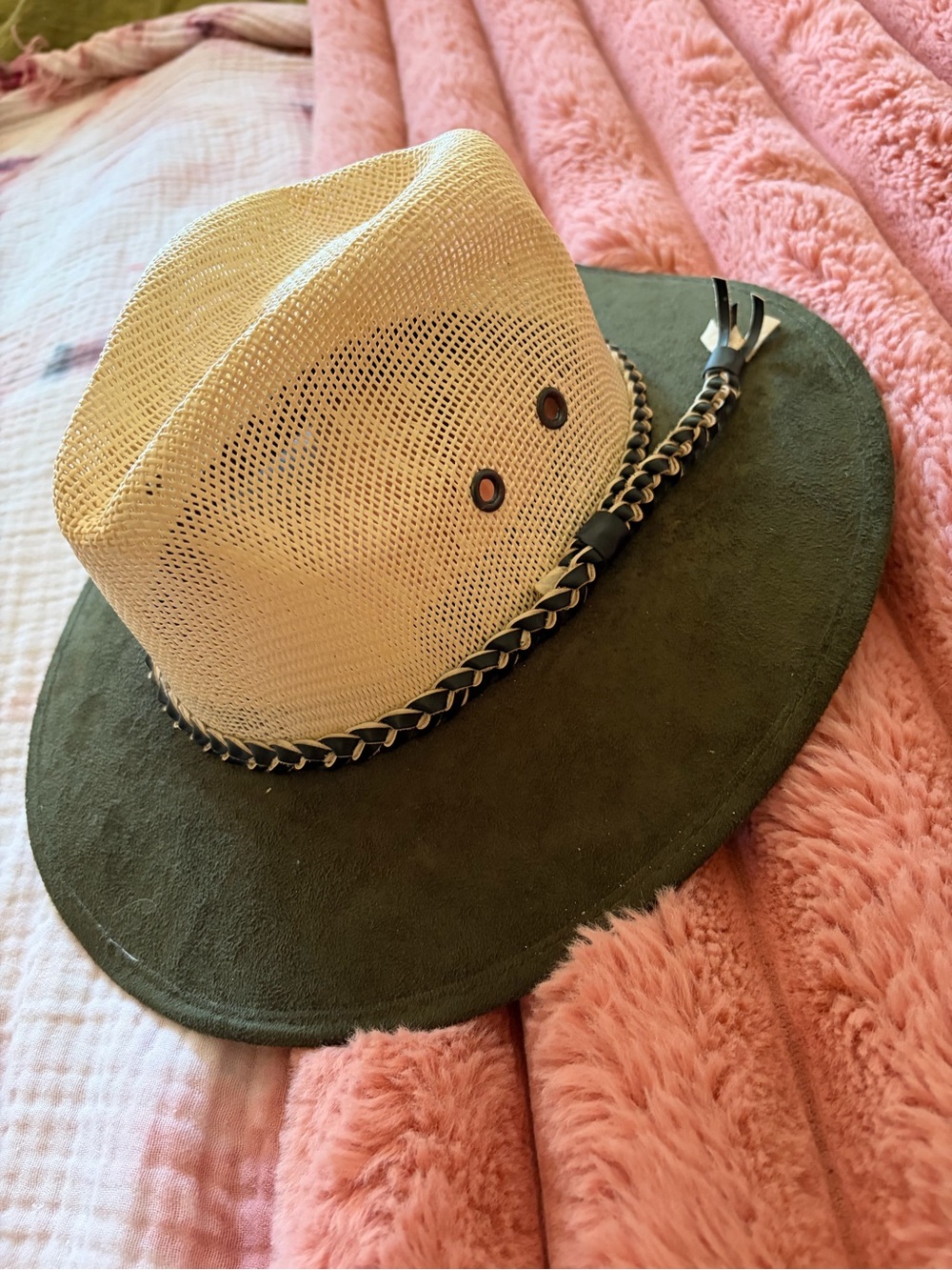 Mexican Fedora Olive Suede Woven M